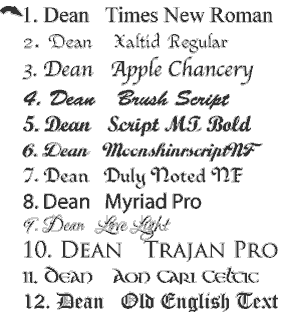 Dean font 2